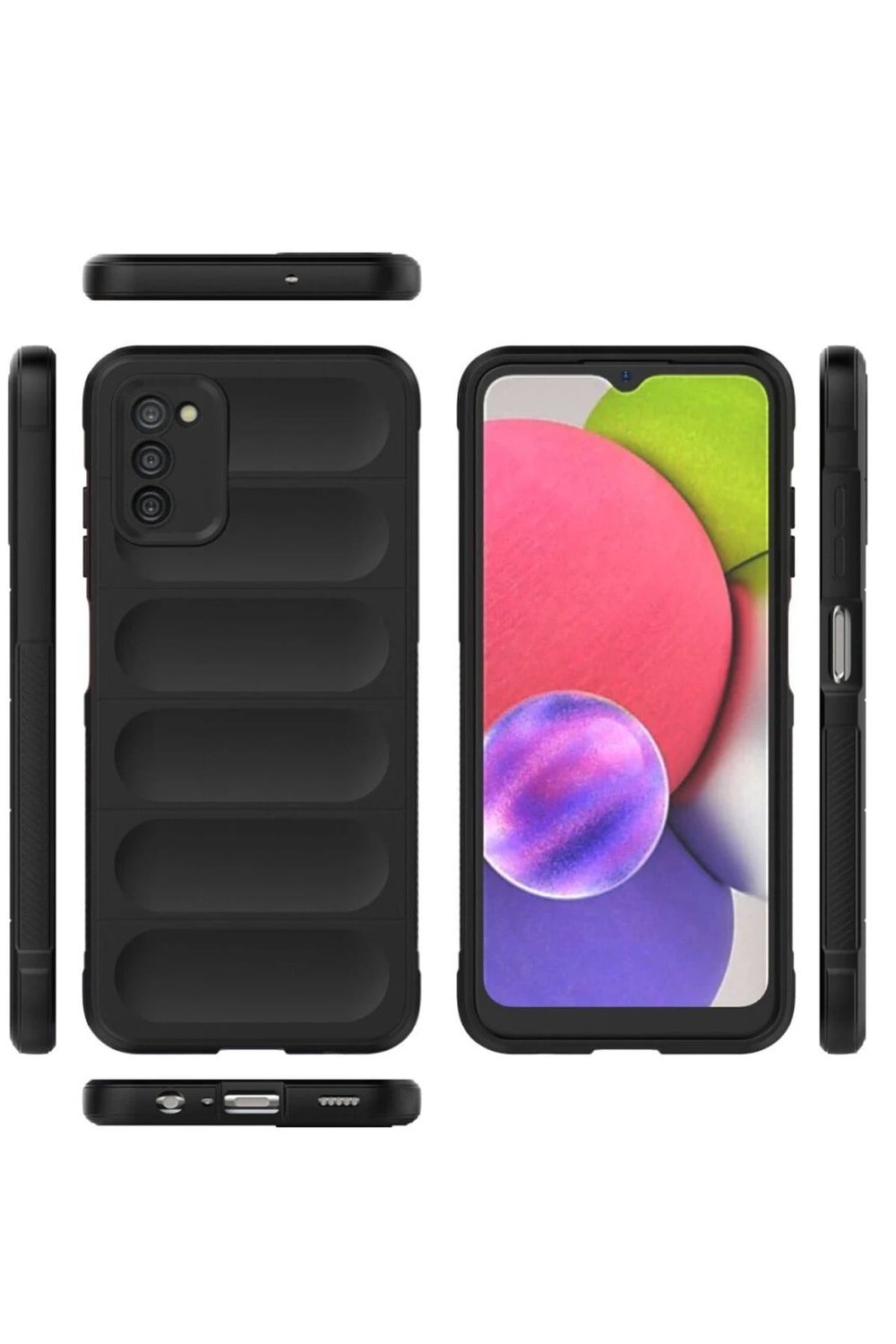 Mey İthalat®  Samsung Galaxy A03S Kılıf Optimum Silikon - Siyah