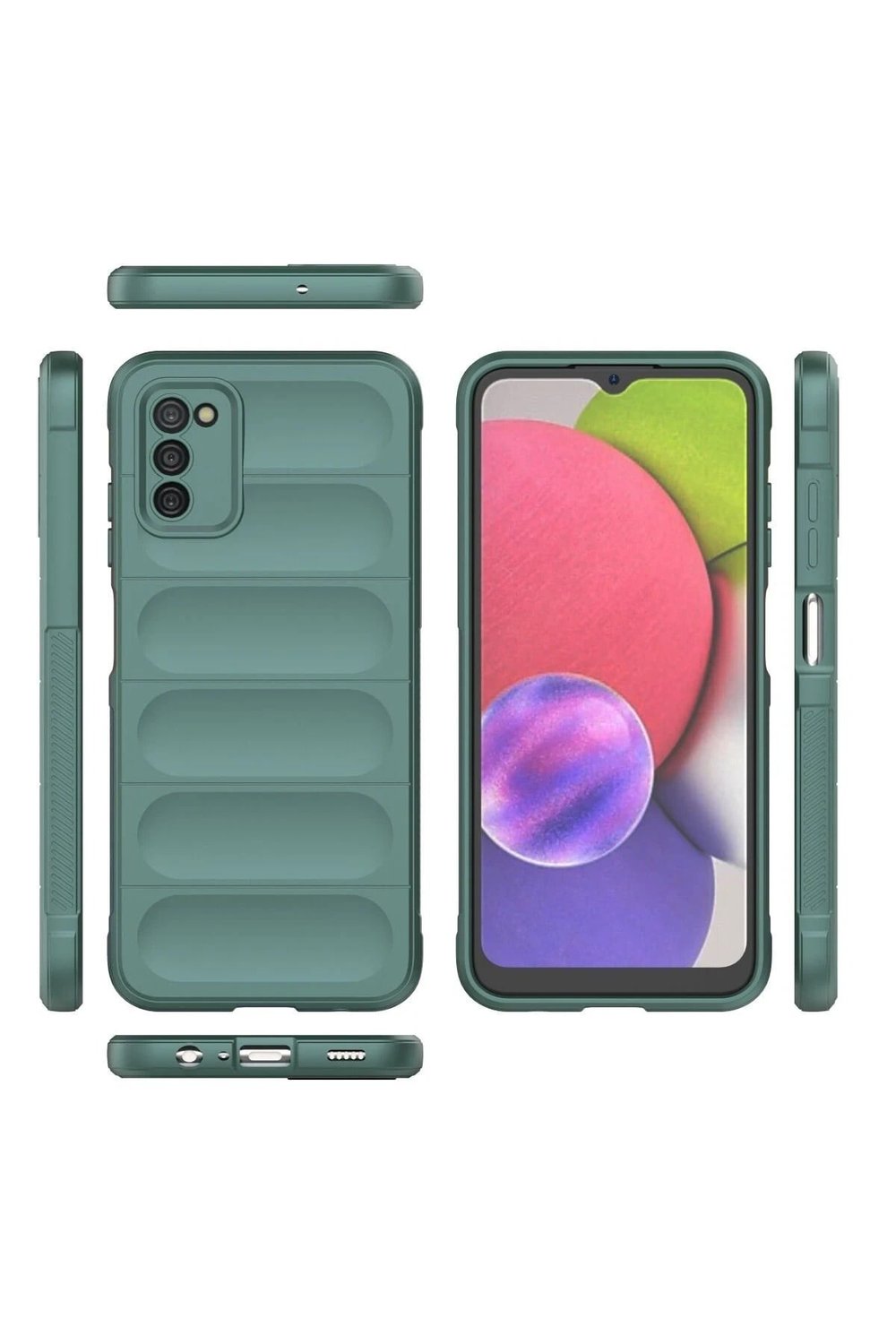 Mey İthalat®  Samsung Galaxy A03S Kılıf Optimum Silikon - Koyu Yeşil