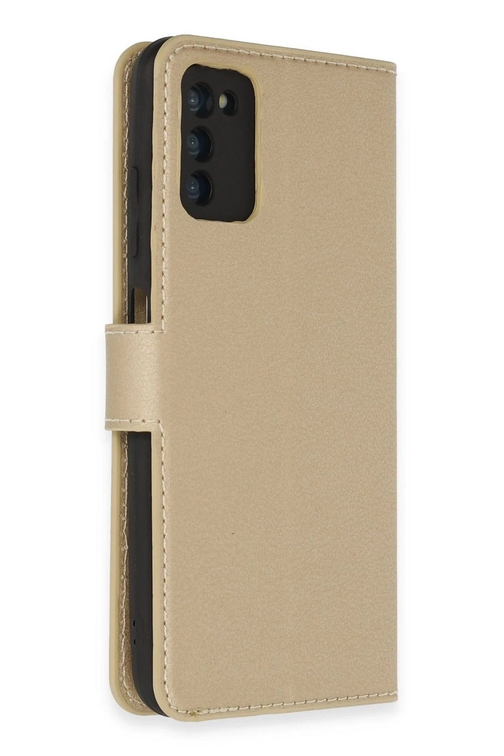 Mey İthalat®  Samsung Galaxy A03S Kılıf Trend S Plus Kapaklı Kılıf - Gold