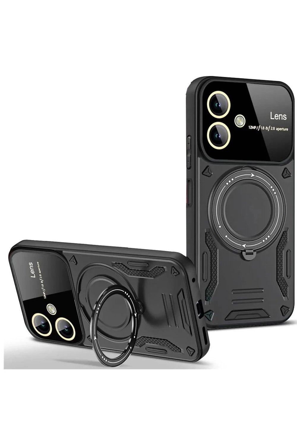 Mey İthalat®  Samsung Galaxy A05 Kılıf Joy Lens Standlı Kapak - Siyah