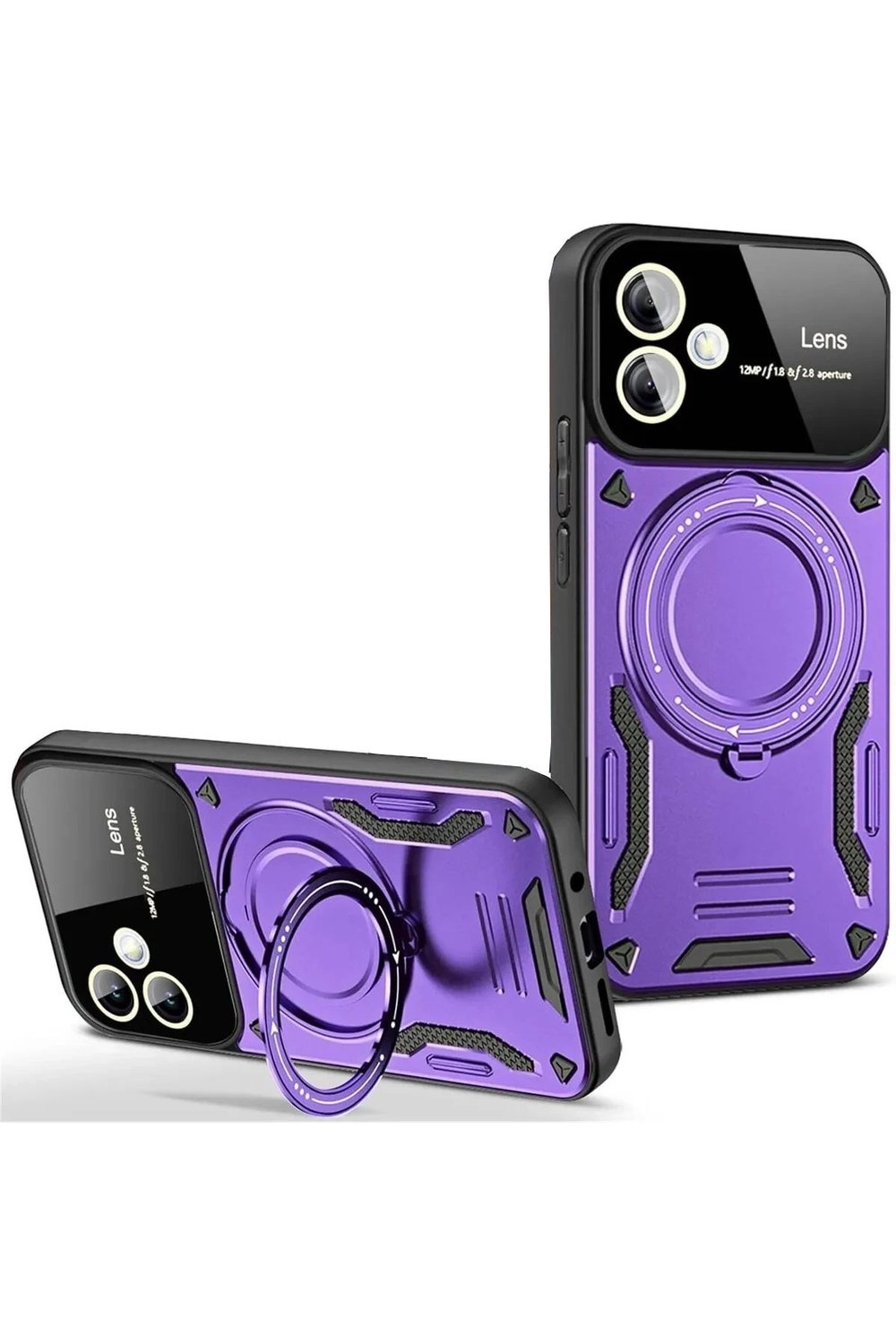 Mey İthalat®  Samsung Galaxy A06 Kılıf Joy Lens Standlı Kapak - Mor