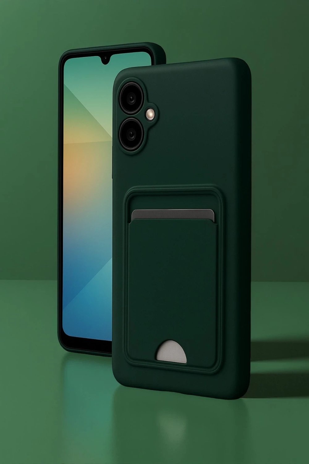 Mey İthalat®  Samsung Galaxy A06 Kılıf Kelvin Kartvizitli Silikon - Mavi