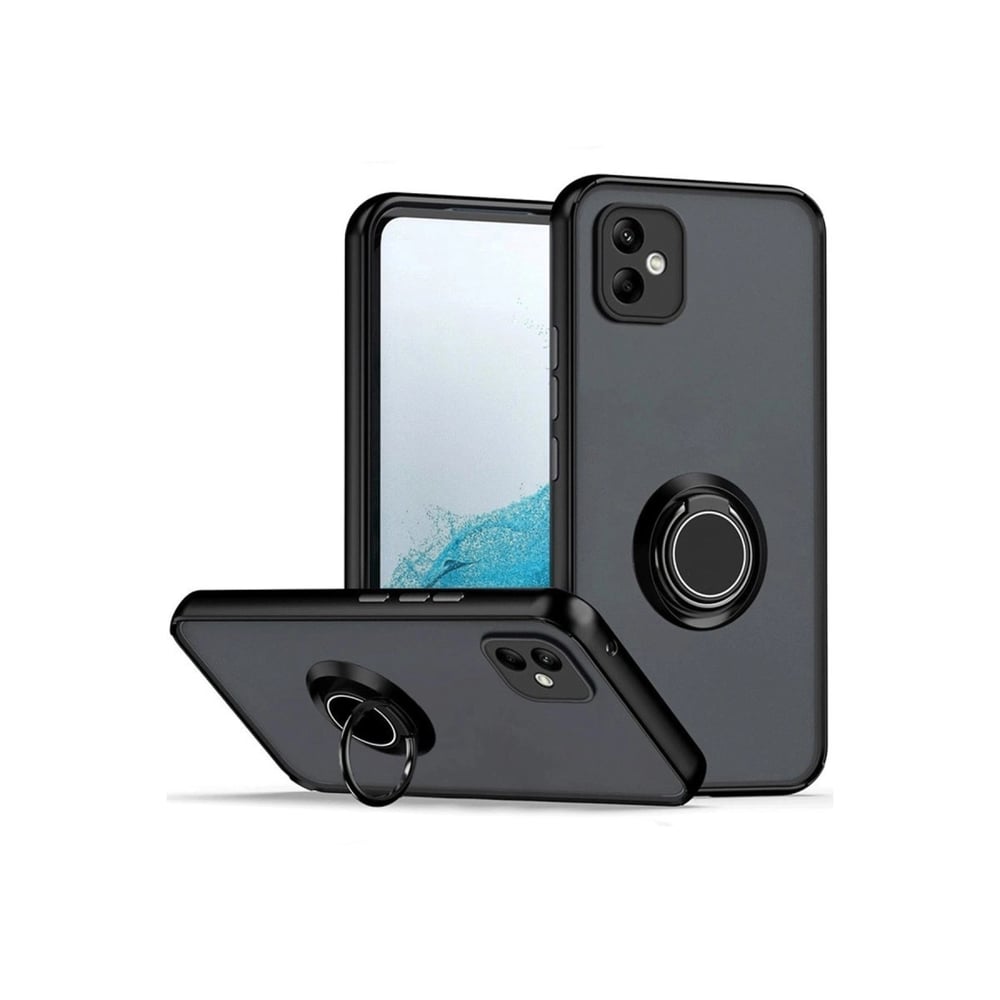 Mey İthalat®  Samsung Galaxy A06 Kılıf Montreal Yüzüklü Silikon Kapak - Siyah