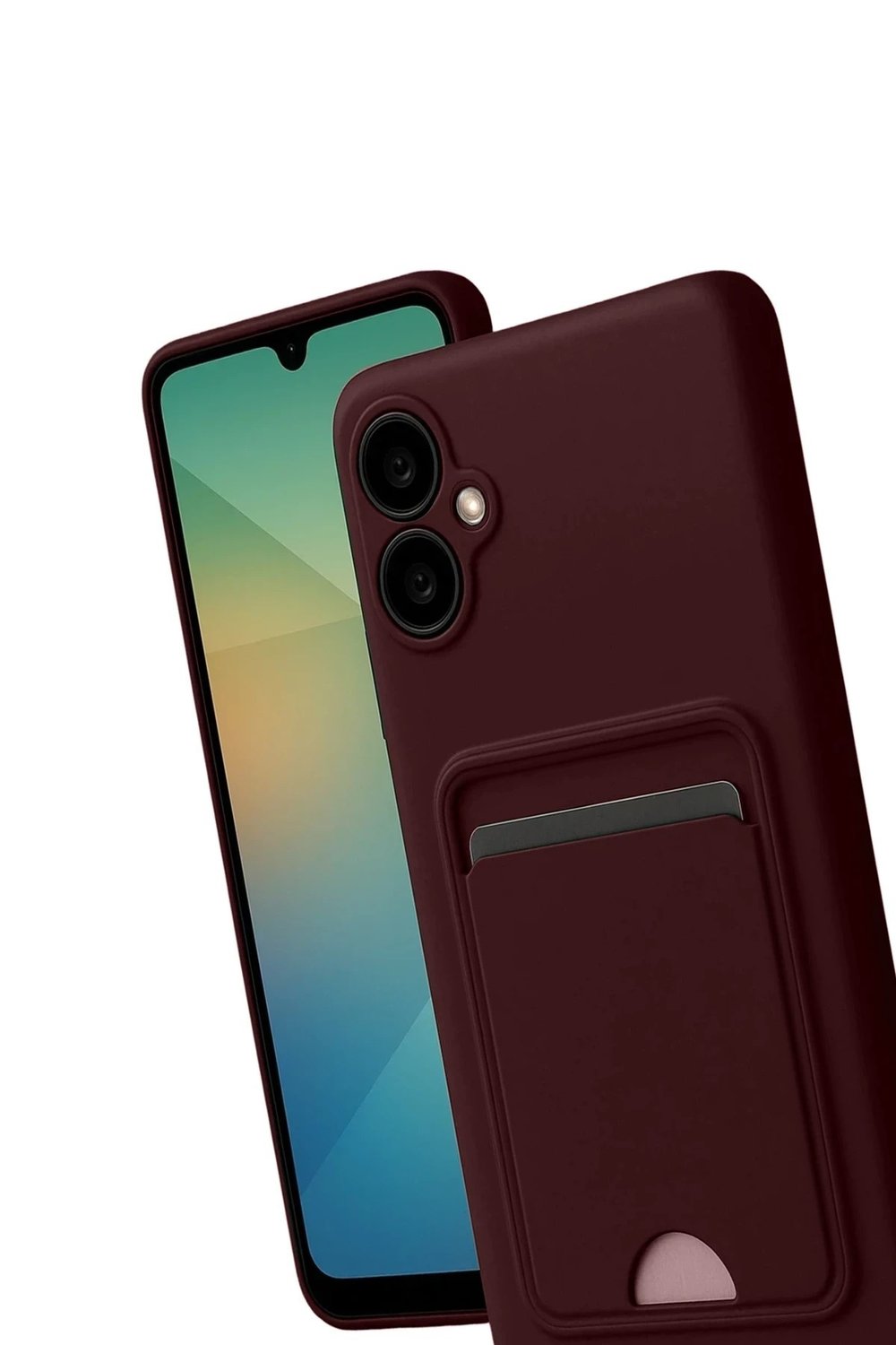 Mey İthalat®  Samsung Galaxy A07 4G Kelvin Kartvizitli Silikon - Bordo