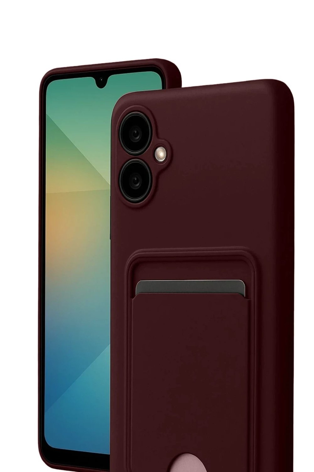 Mey İthalat®  Samsung Galaxy A07 4G Kelvin Kartvizitli Silikon - Bordo