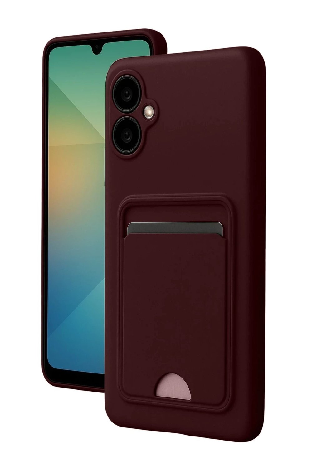 Mey İthalat®  Samsung Galaxy A07 4G Kelvin Kartvizitli Silikon - Bordo