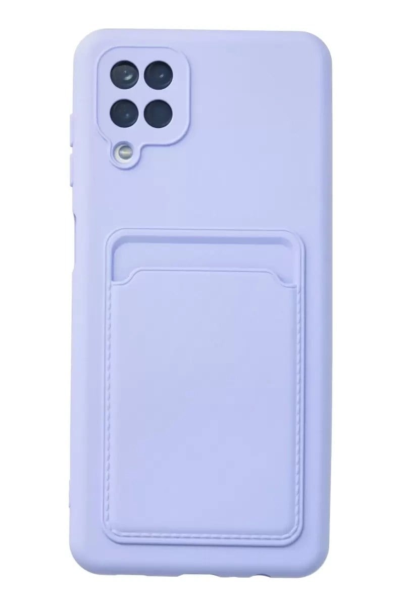 Mey İthalat®  Samsung Galaxy A12 Kılıf Kelvin Kartvizitli Silikon - Lila