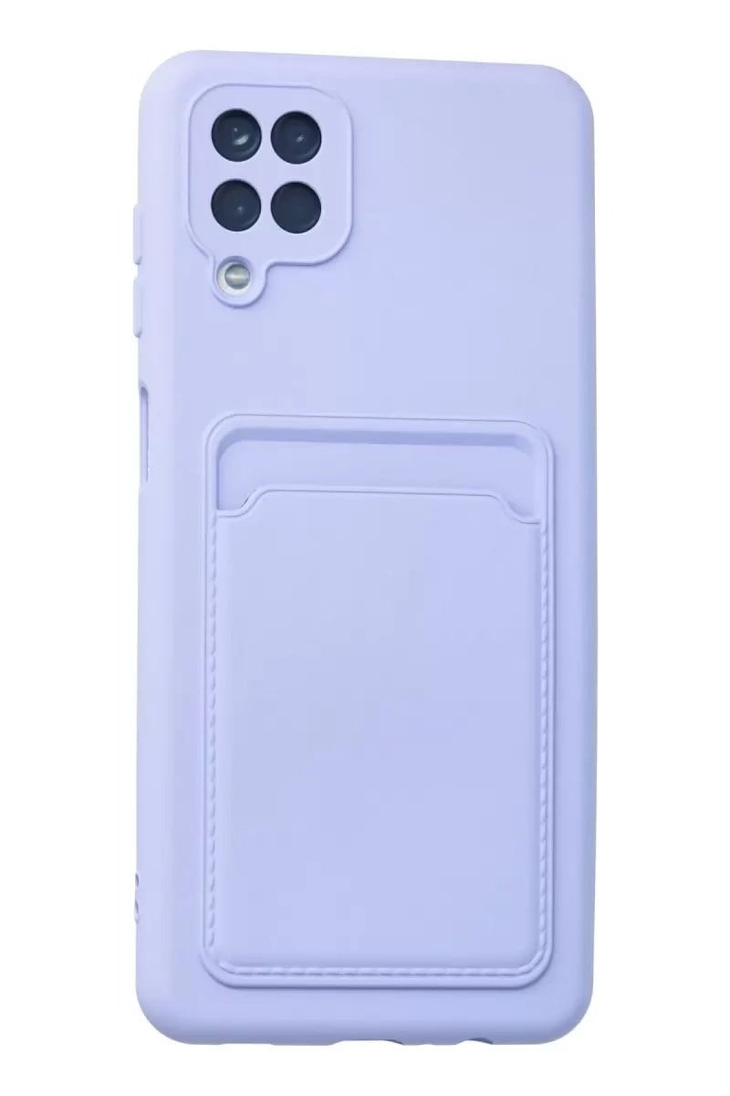 Mey İthalat®  Samsung Galaxy A12 Kılıf Kelvin Kartvizitli Silikon - Lila