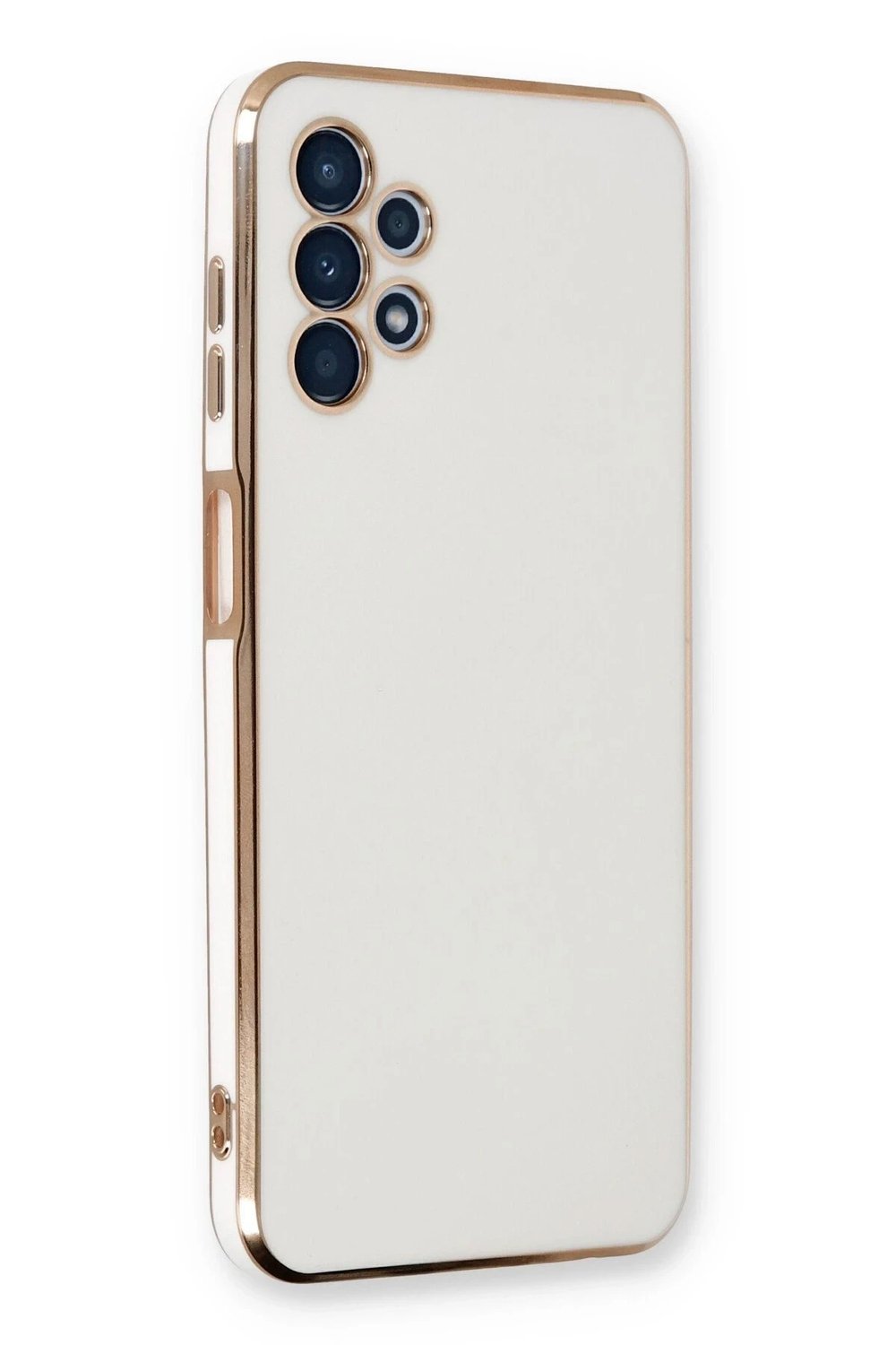 Mey İthalat®  Samsung Galaxy A13 4G Kılıf Volet Silikon - Beyaz