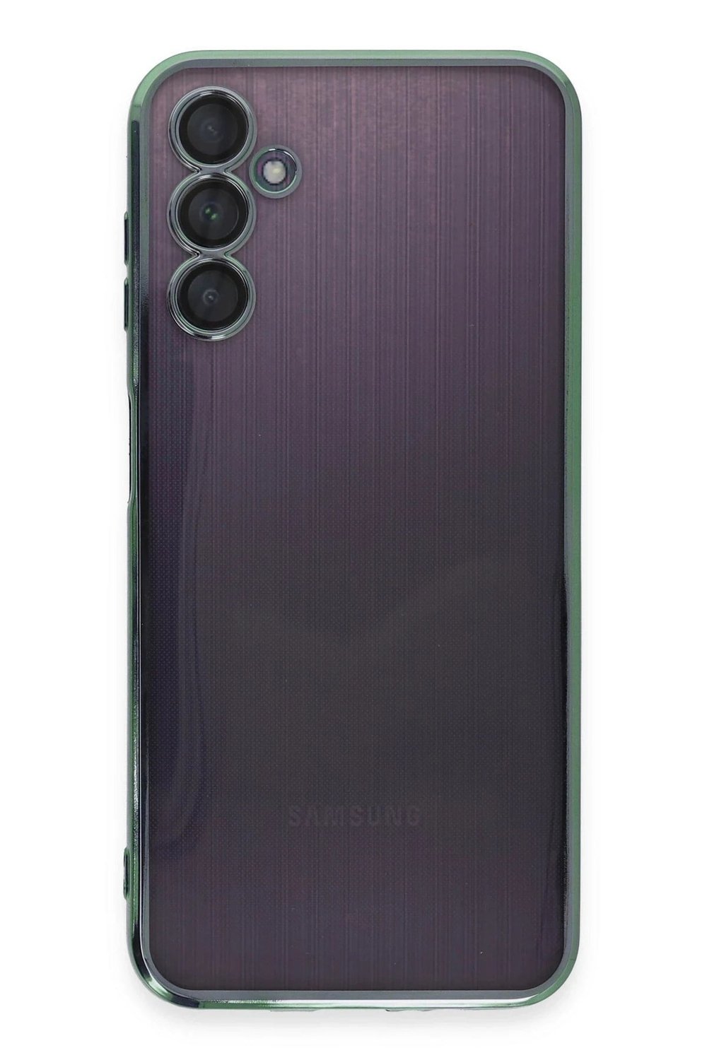Mey İthalat®  Samsung Galaxy A14 4G Kılıf  Lensli Silikon - Yeşil