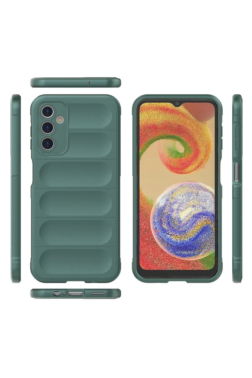 Mey İthalat®  Samsung Galaxy A14 4G Kılıf Optimum Silikon - Koyu Yeşil