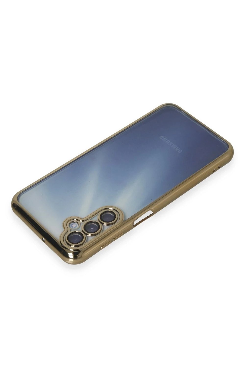 Mey İthalat®  Samsung Galaxy A15 4G Kılıf  Lensli Silikon - Gold