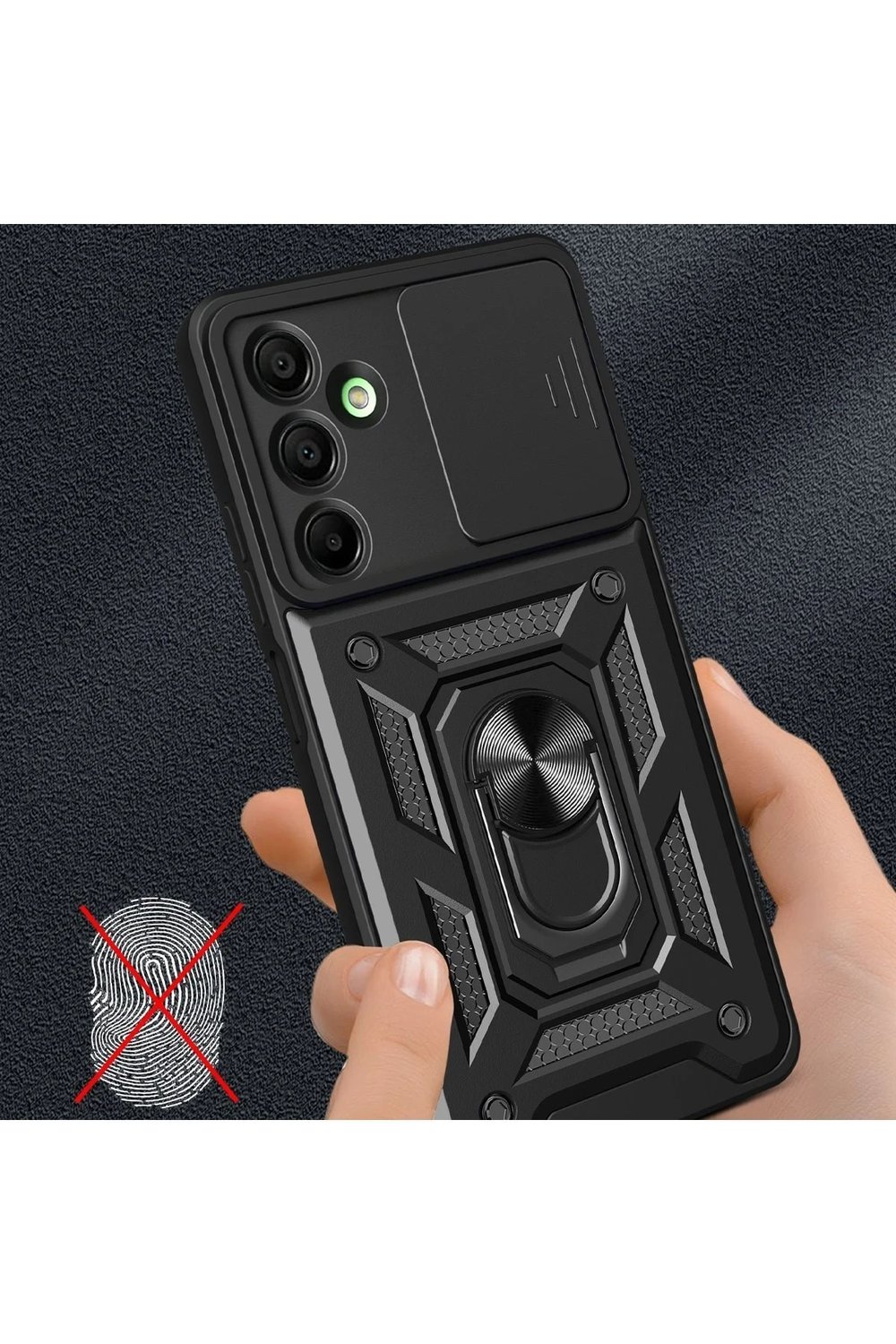 Mey İthalat®  Samsung Galaxy A16 5G Kılıf Pars Lens Yüzüklü Silikon - Lacivert