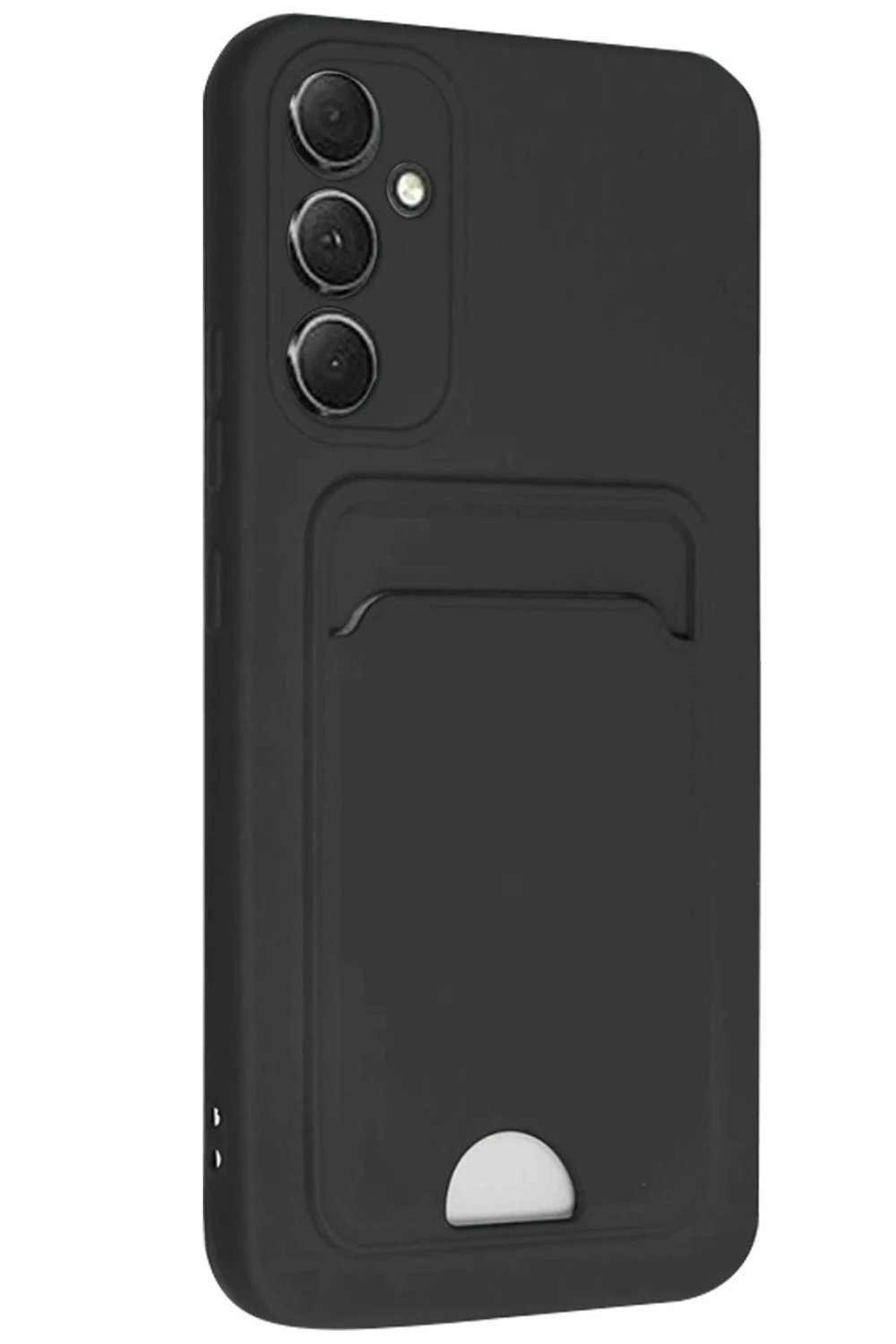 Mey İthalat®  Samsung Galaxy A16 5G Kılıf Kelvin Kartvizitli Silikon - Siyah