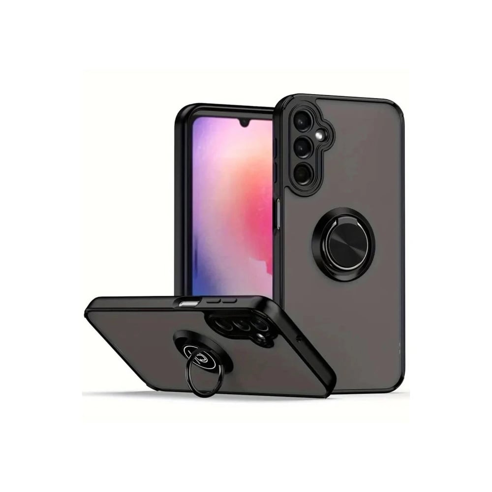 Mey İthalat®  Samsung Galaxy A17 5G Montreal Yüzüklü Silikon Kapak - Siyah