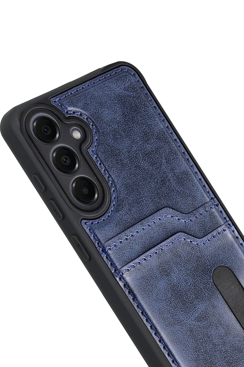 Mey İthalat®  Samsung Galaxy A17 5G Sara Kartvizitli Deri Kılıf - Lacivert