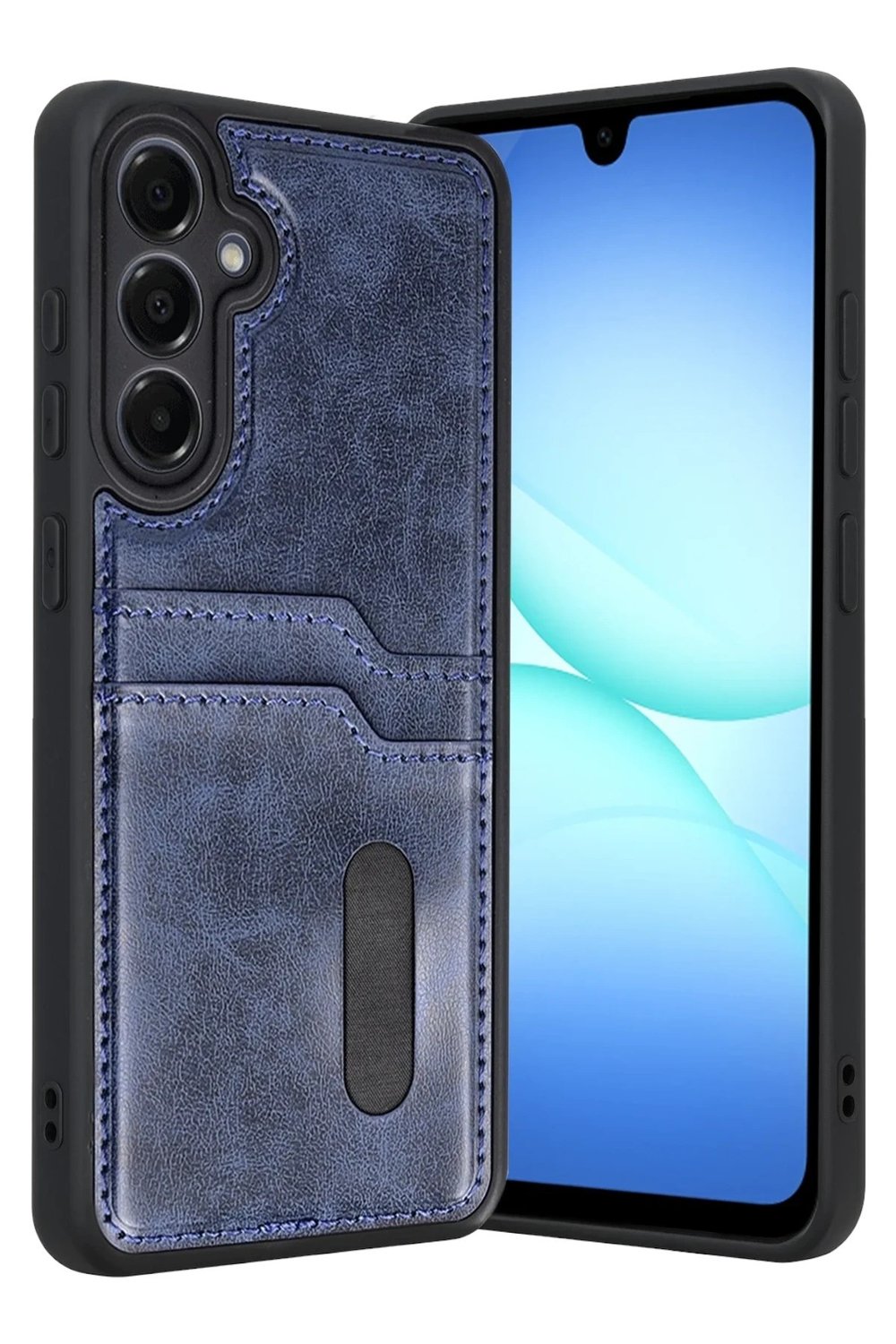 Mey İthalat®  Samsung Galaxy A17 5G Sara Kartvizitli Deri Kılıf - Lacivert