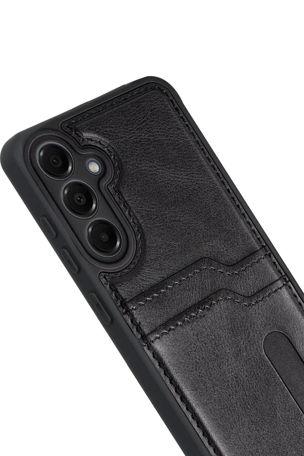Mey İthalat®  Samsung Galaxy A17 5G Sara Kartvizitli Deri Kılıf - Siyah