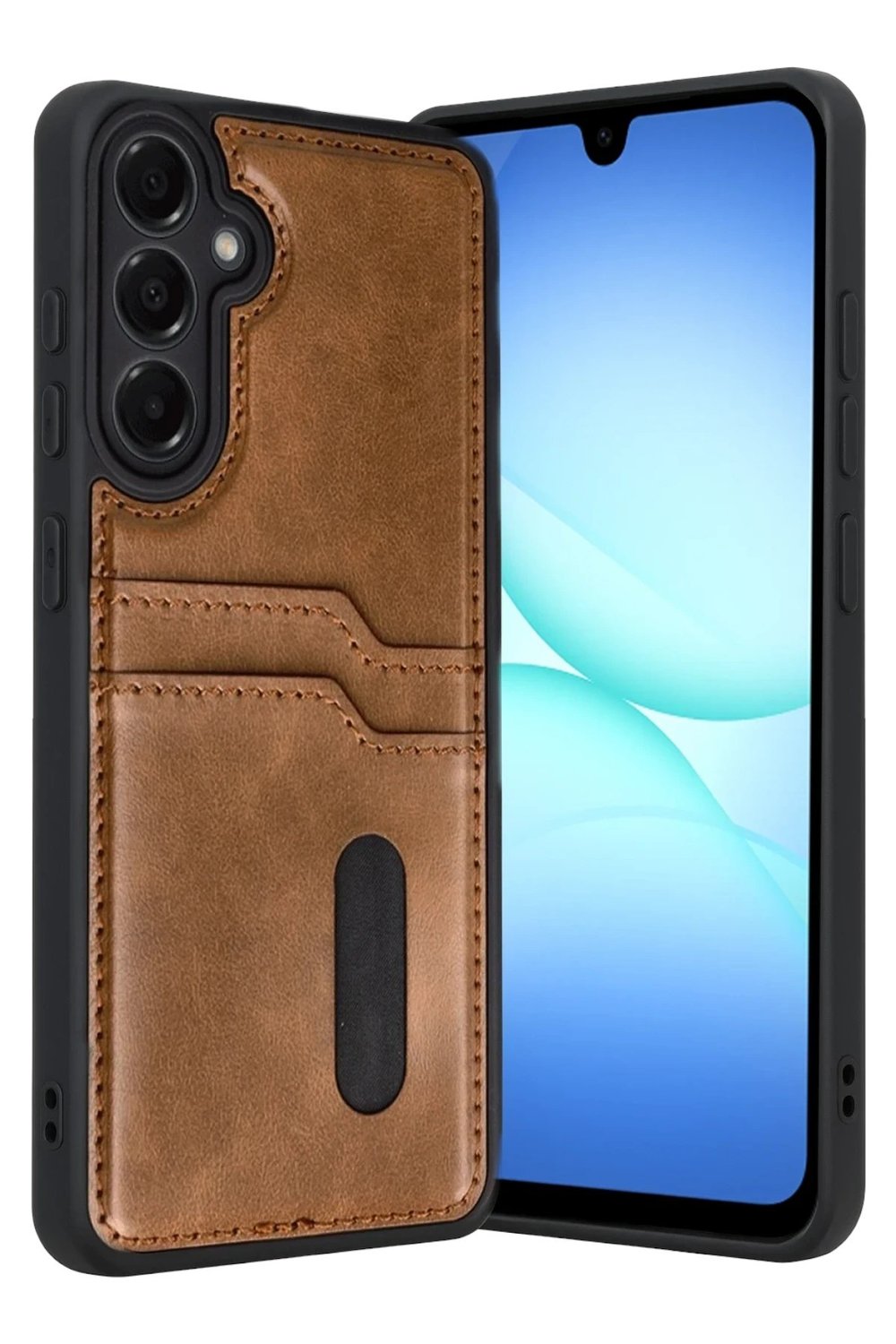 Mey İthalat®  Samsung Galaxy A17 5G Sara Kartvizitli Deri Kılıf - Taba