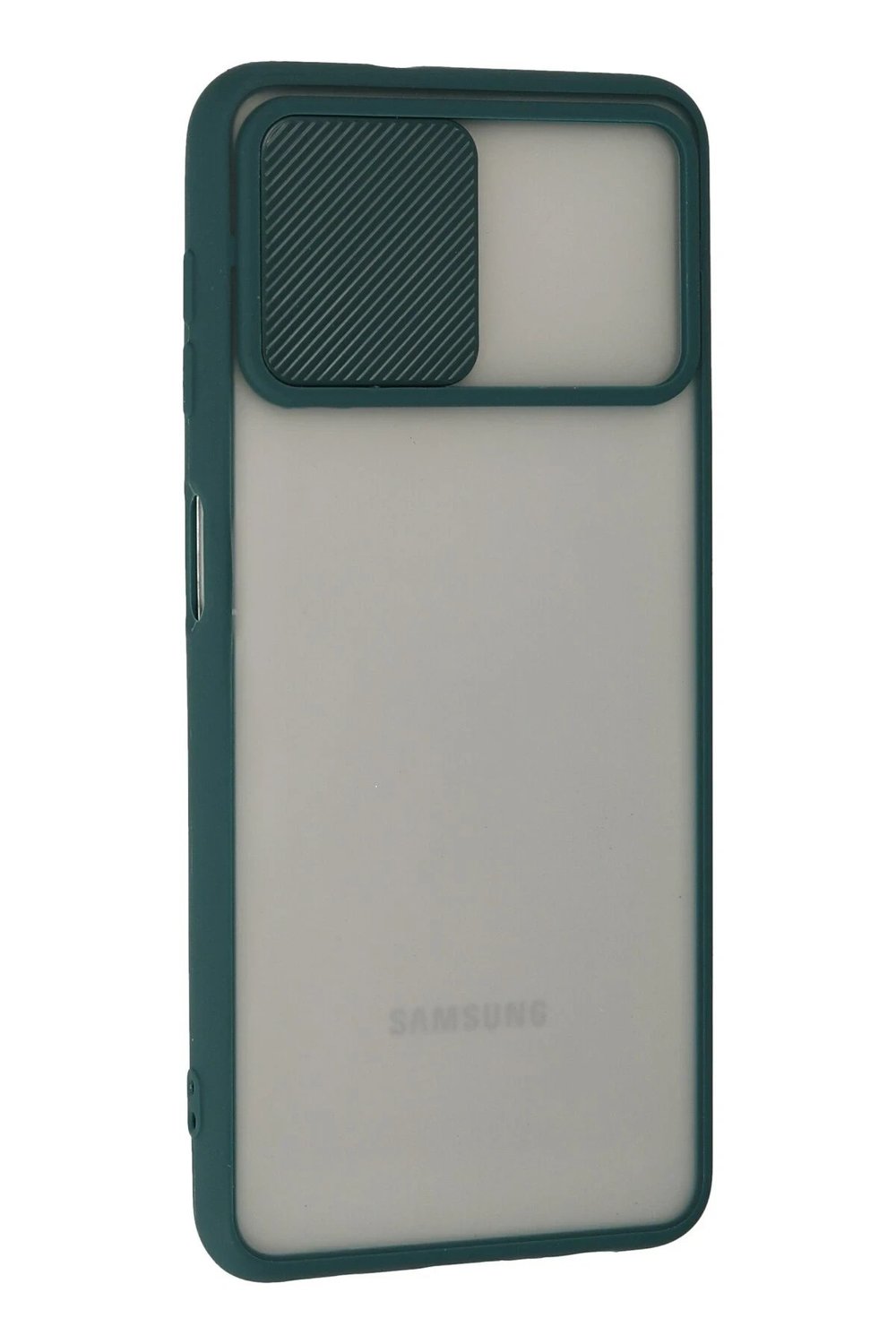 Mey İthalat®  Samsung Galaxy A22 Kılıf Palm Buzlu Kamera Sürgülü Silikon - Yeşil