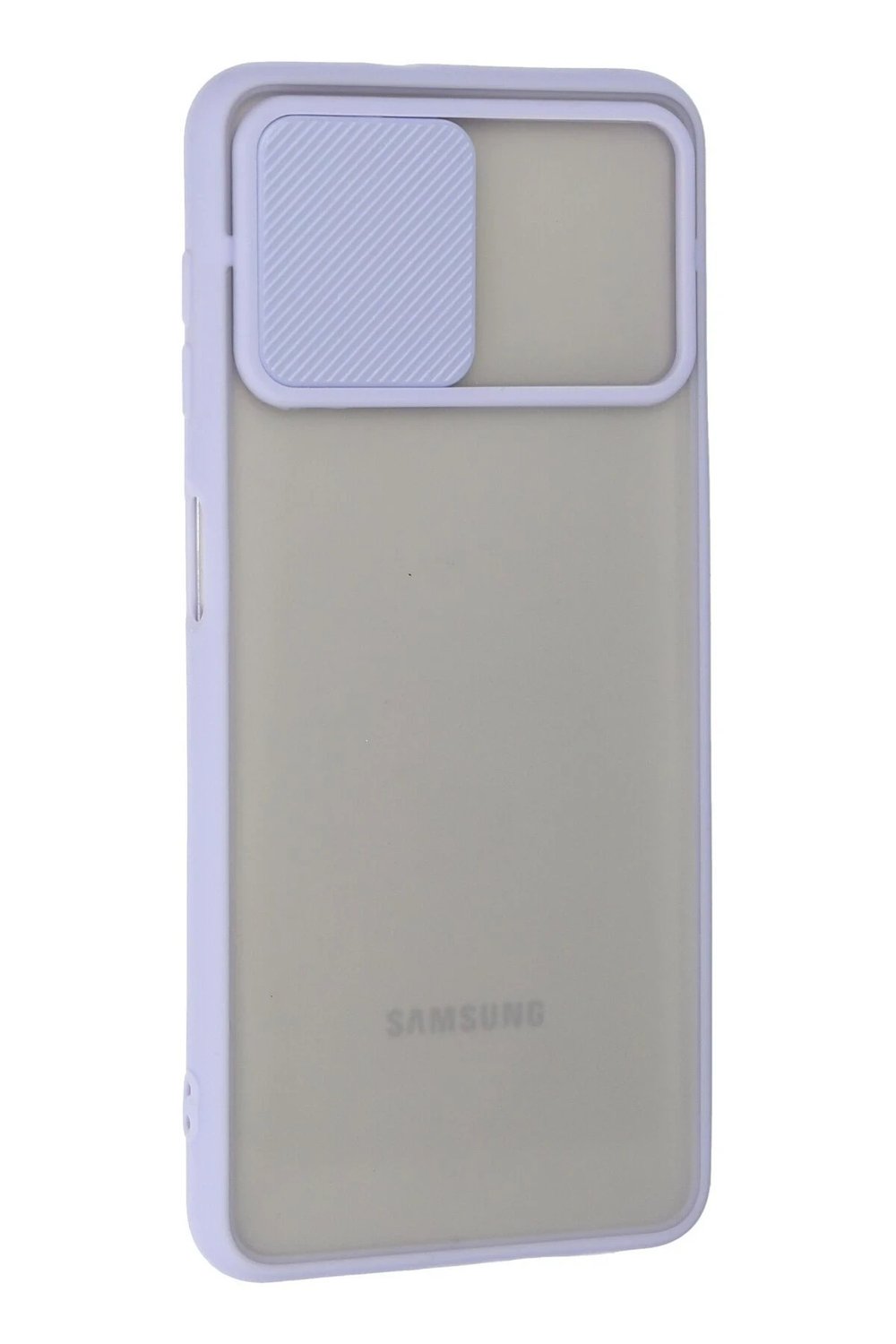 Mey İthalat®  Samsung Galaxy A22 Kılıf Palm Buzlu Kamera Sürgülü Silikon - Lila