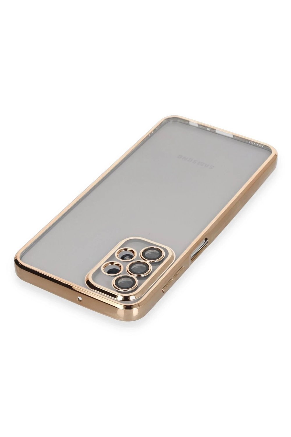 Mey İthalat®  Samsung Galaxy A23 4G Kılıf  Lensli Silikon - Gold