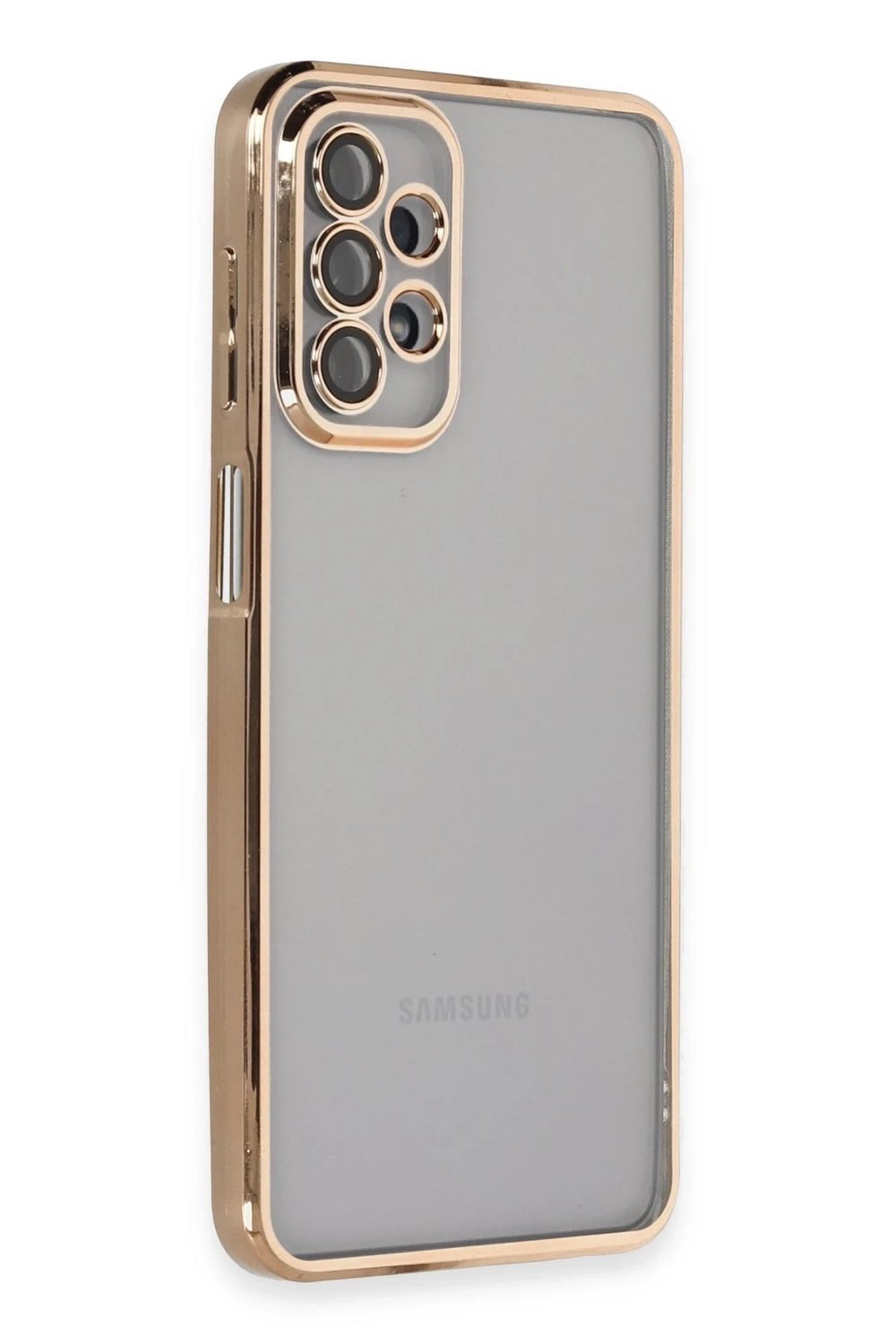 Mey İthalat®  Samsung Galaxy A23 4G Kılıf  Lensli Silikon - Gold