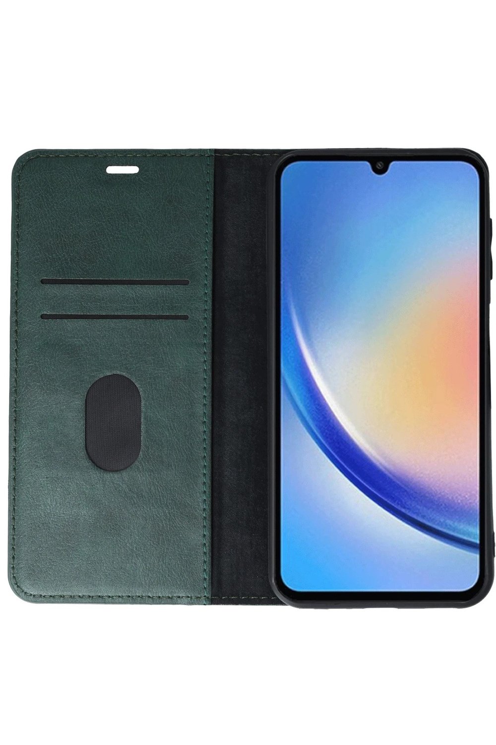 Mey İthalat®  Samsung Galaxy A24 4G Kılıf Trend S Plus Kapaklı Kılıf - Yeşil