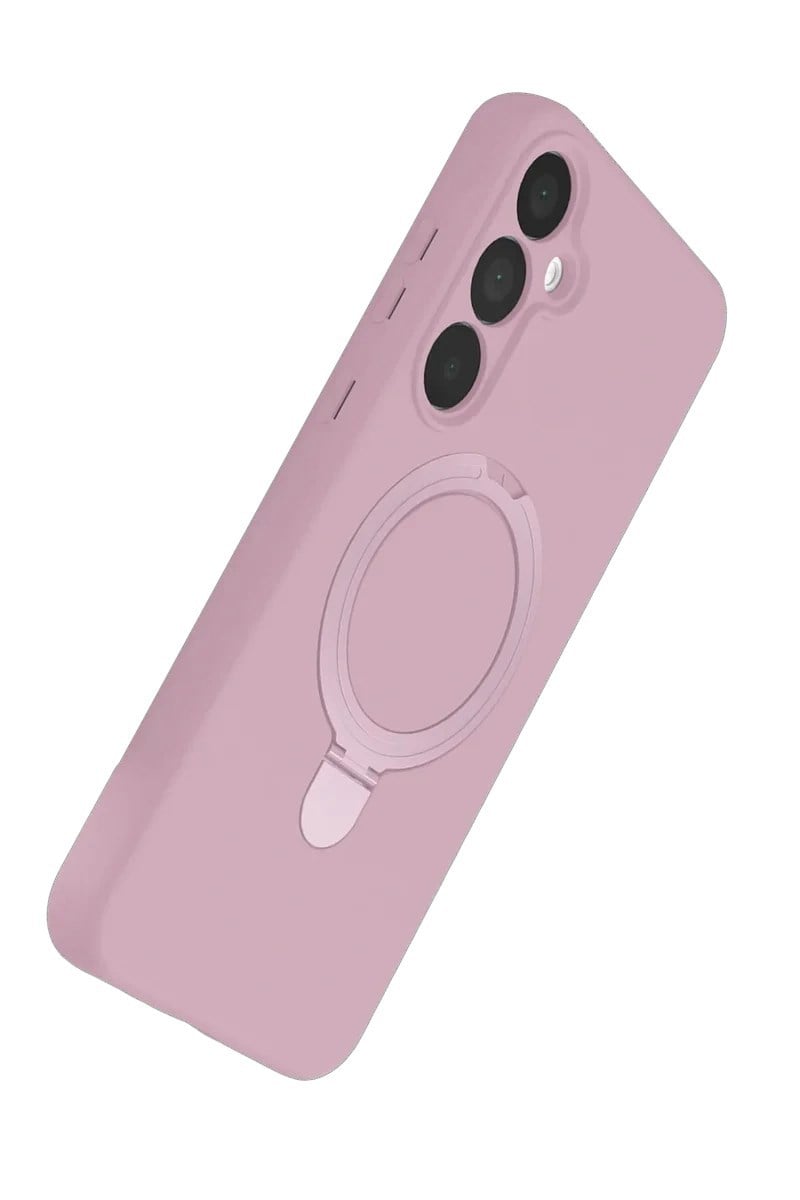 Mey İthalat®  Samsung Galaxy A25 5G Regal Magsafe Standlı Kapak - Açık Pembe