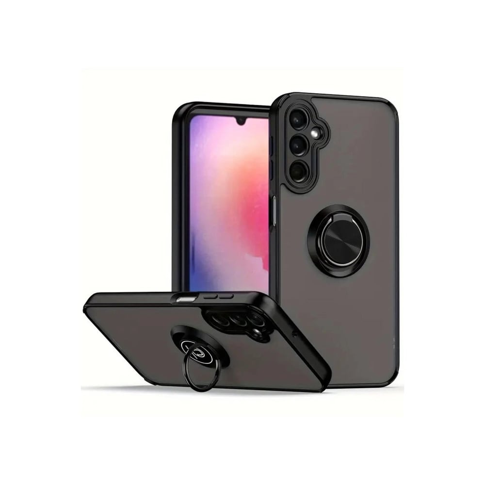 Mey İthalat®  Samsung Galaxy A26 Kılıf Montreal Yüzüklü Silikon Kapak - Siyah