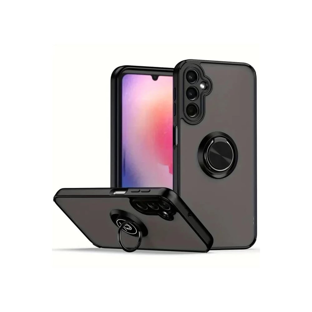 Mey İthalat®  Samsung Galaxy A26 Kılıf Montreal Yüzüklü Silikon Kapak - Siyah