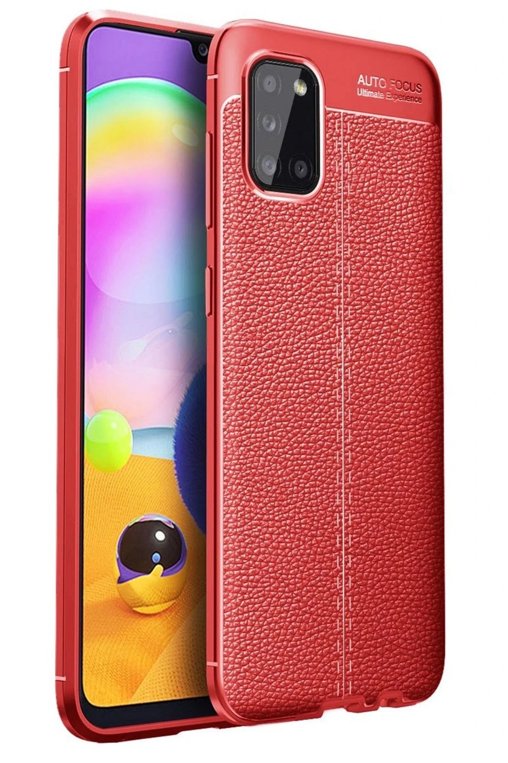 Mey İthalat®  Samsung Galaxy A31 Kılıf Auto Focus Kapak - Kırmızı