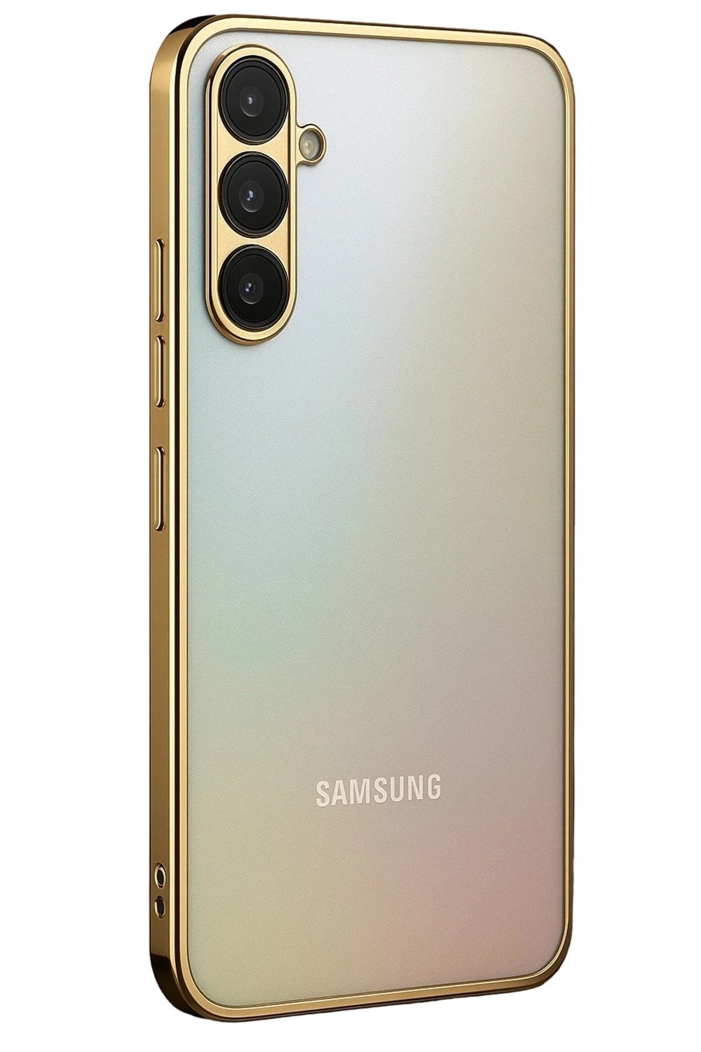 Mey İthalat®  Samsung Galaxy A34 5G Kılıf  Lensli Silikon - Gold