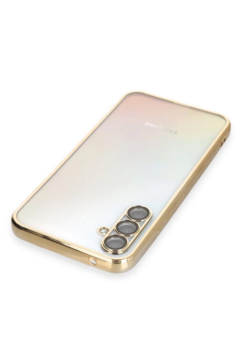 Mey İthalat®  Samsung Galaxy A34 5G Kılıf  Lensli Silikon - Gold