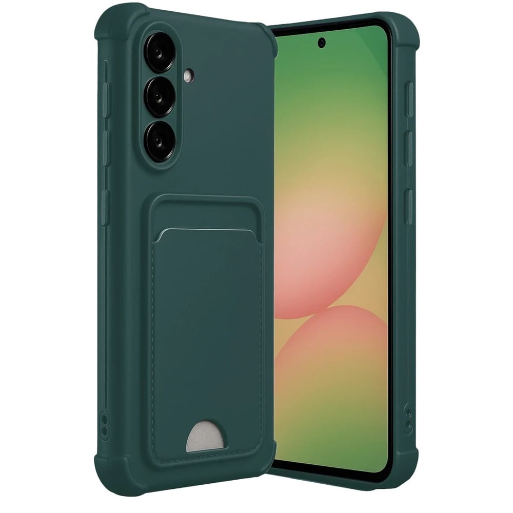 Mey İthalat®  Samsung Galaxy A36 Kılıf Kelvin Kartvizitli Silikon - Koyu Yeşil