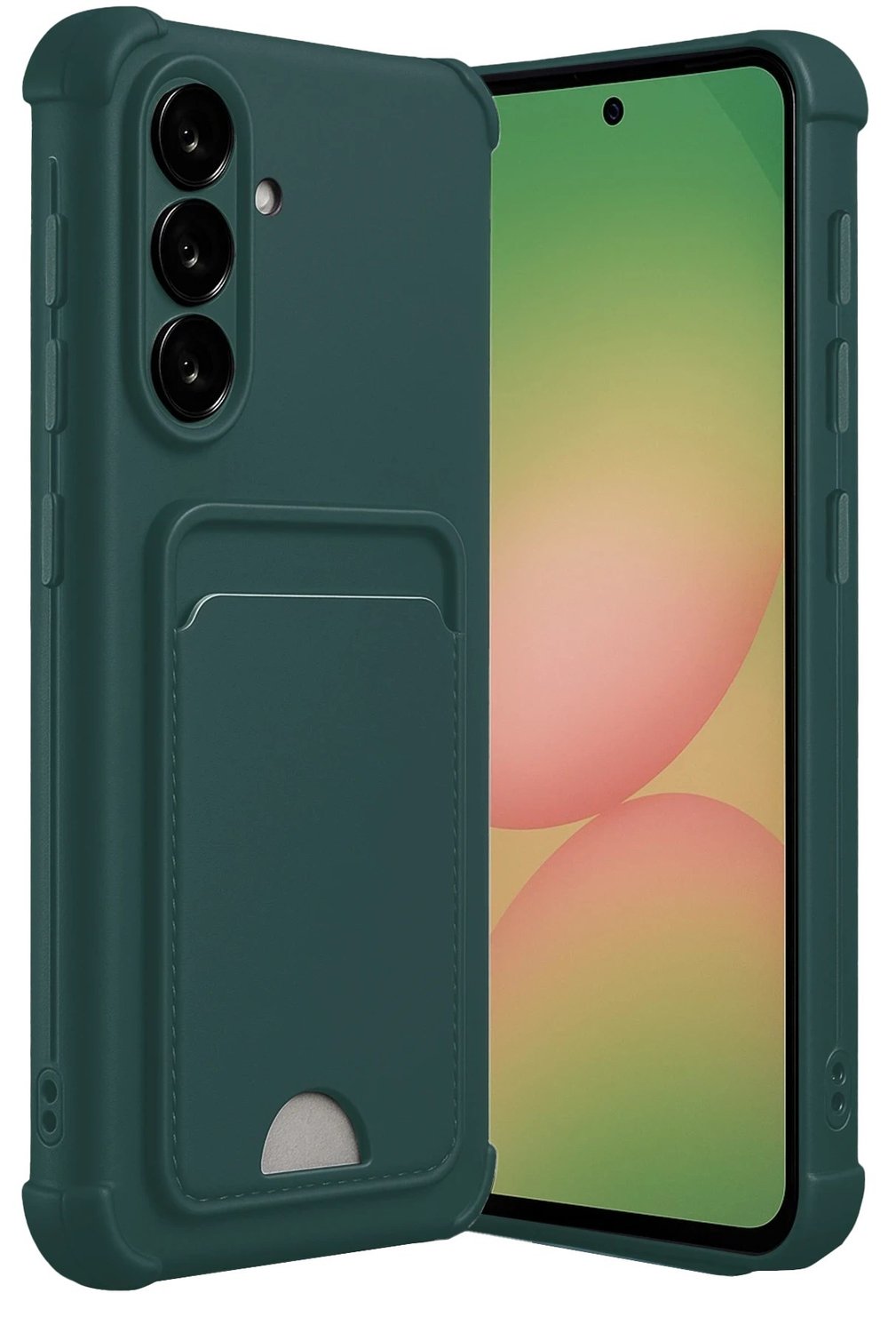 Mey İthalat®  Samsung Galaxy A36 Kılıf Kelvin Kartvizitli Silikon - Koyu Yeşil