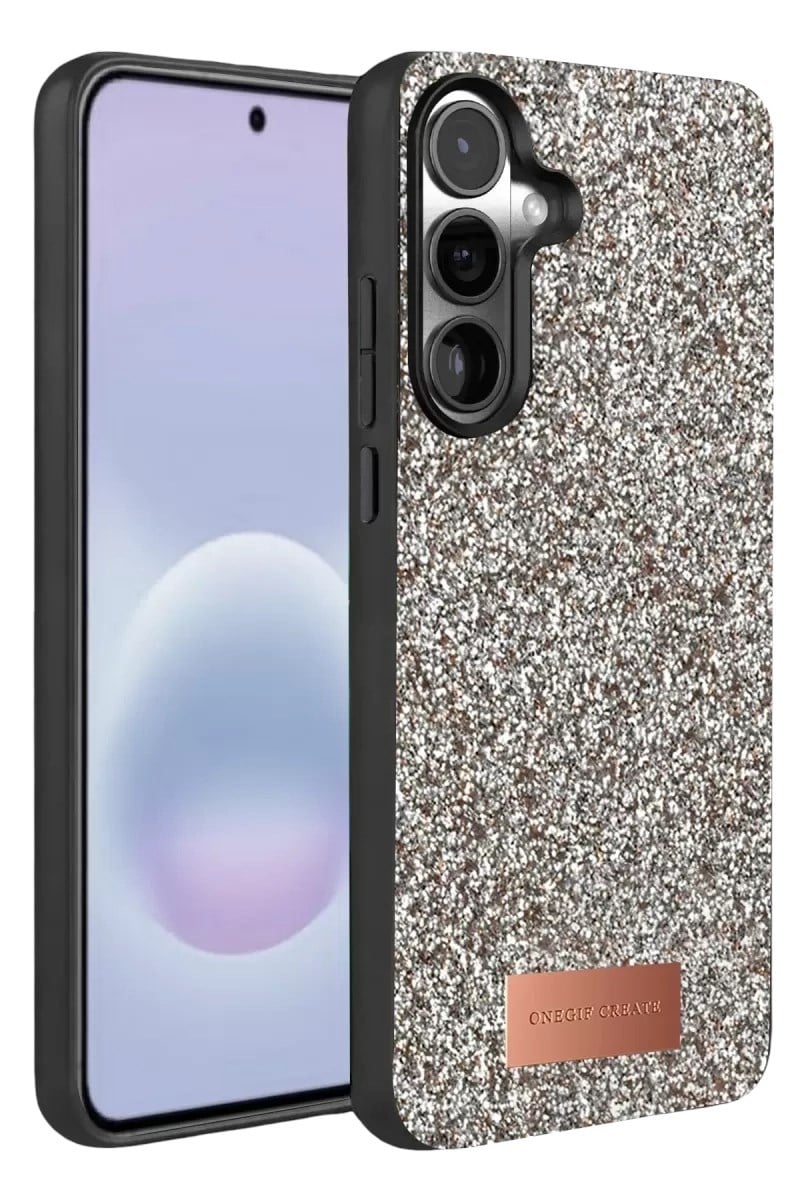 Mey İthalat®  Samsung Galaxy A37 5G Bright Simli Kapak - Gümüş