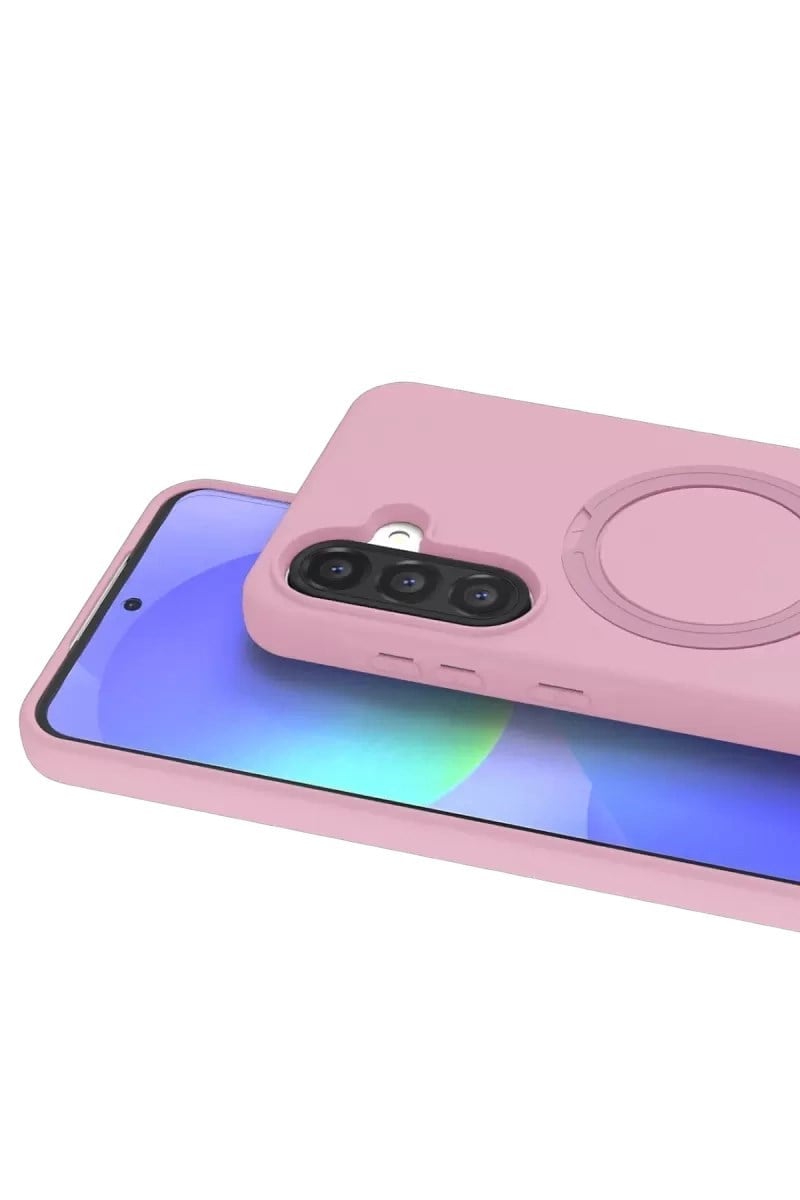 Mey İthalat®  Samsung Galaxy A37 5G Regal Magsafe Standlı Kapak - Açık Pembe