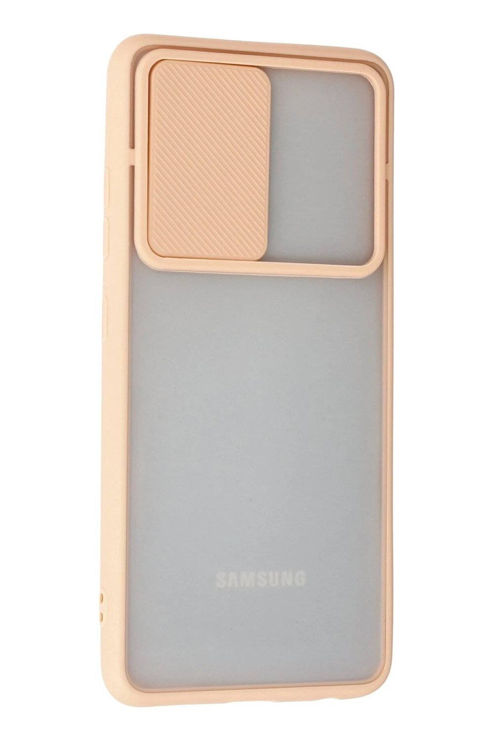 Mey İthalat®  Samsung Galaxy A52 Kılıf Palm Buzlu Kamera Sürgülü Silikon - Pembe