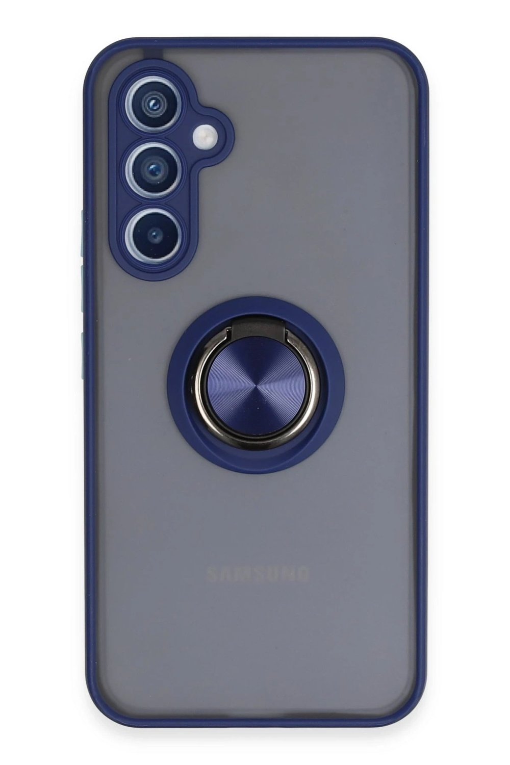 Mey İthalat®  Samsung Galaxy A54 5G Kılıf Montreal Yüzüklü Silikon Kapak - Lacivert