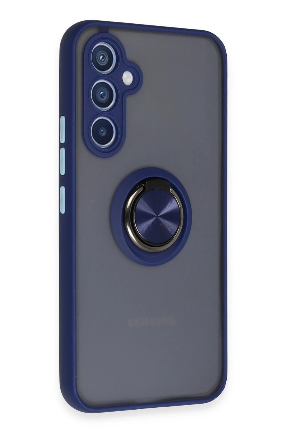 Mey İthalat®  Samsung Galaxy A54 5G Kılıf Montreal Yüzüklü Silikon Kapak - Lacivert