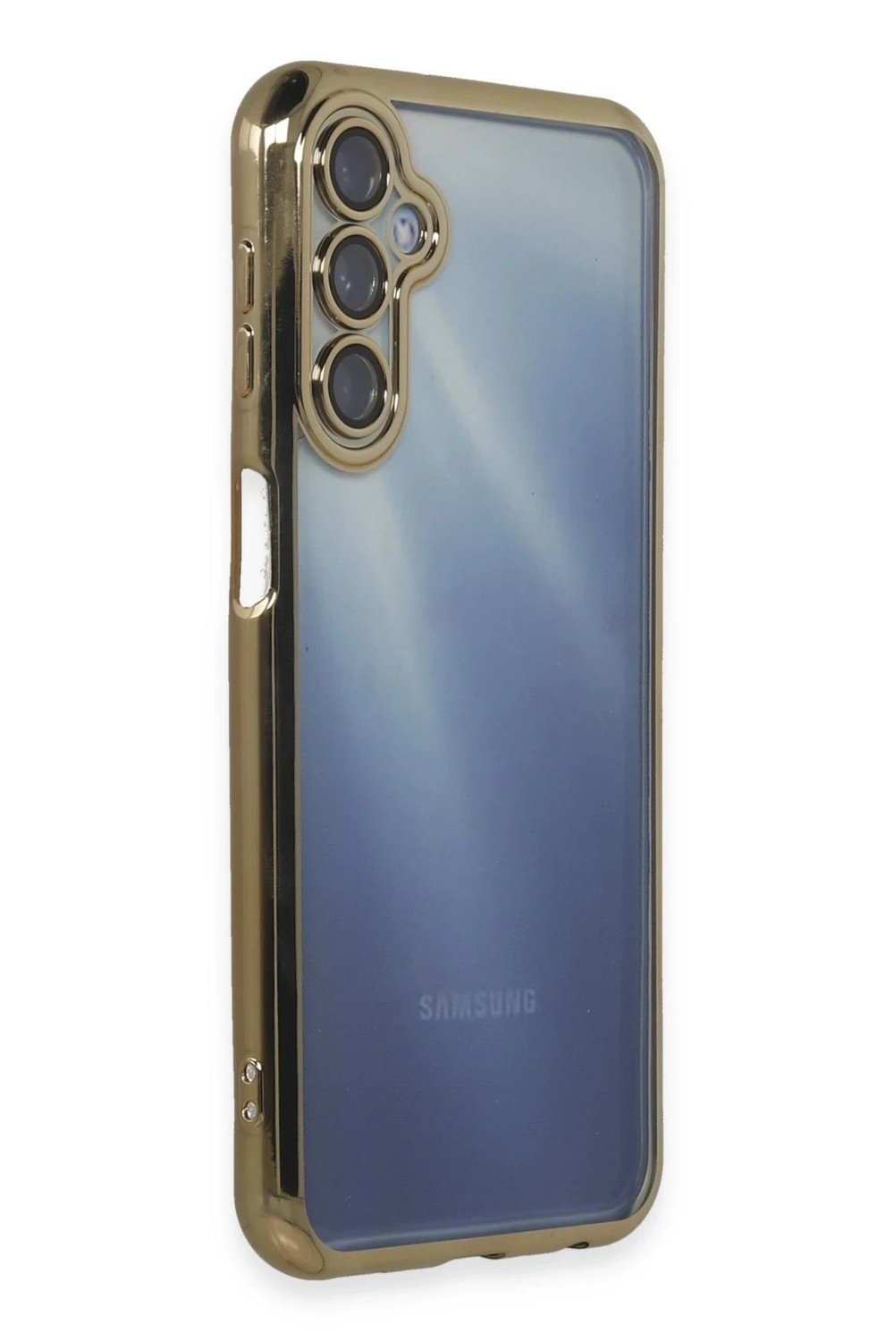 Mey İthalat®  Samsung Galaxy A55 5G Kılıf  Lensli Silikon - Gold