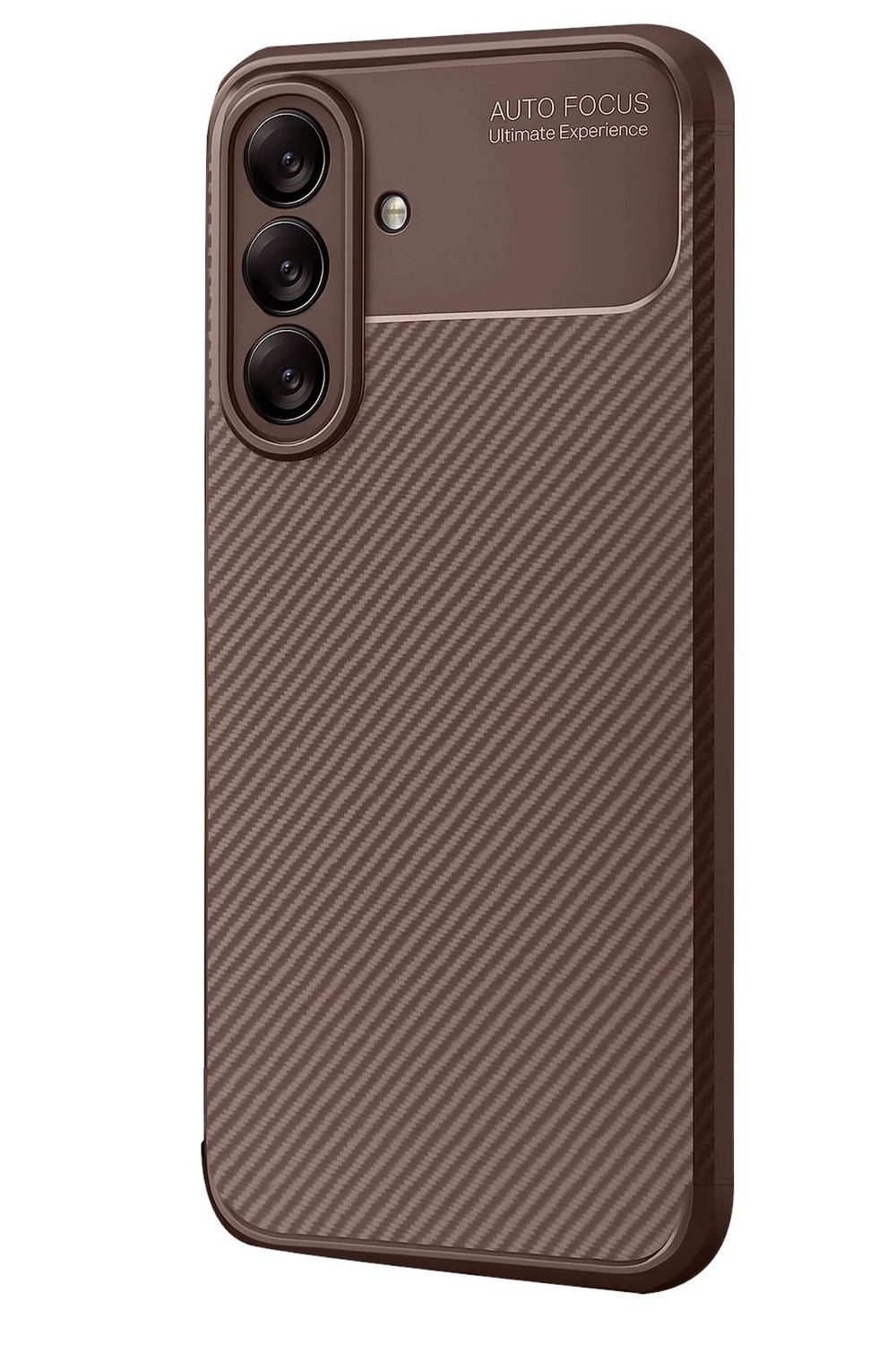 Mey İthalat®  Samsung Galaxy A56 Kılıf Auto Focus Karbon Kapak - Kahverengi
