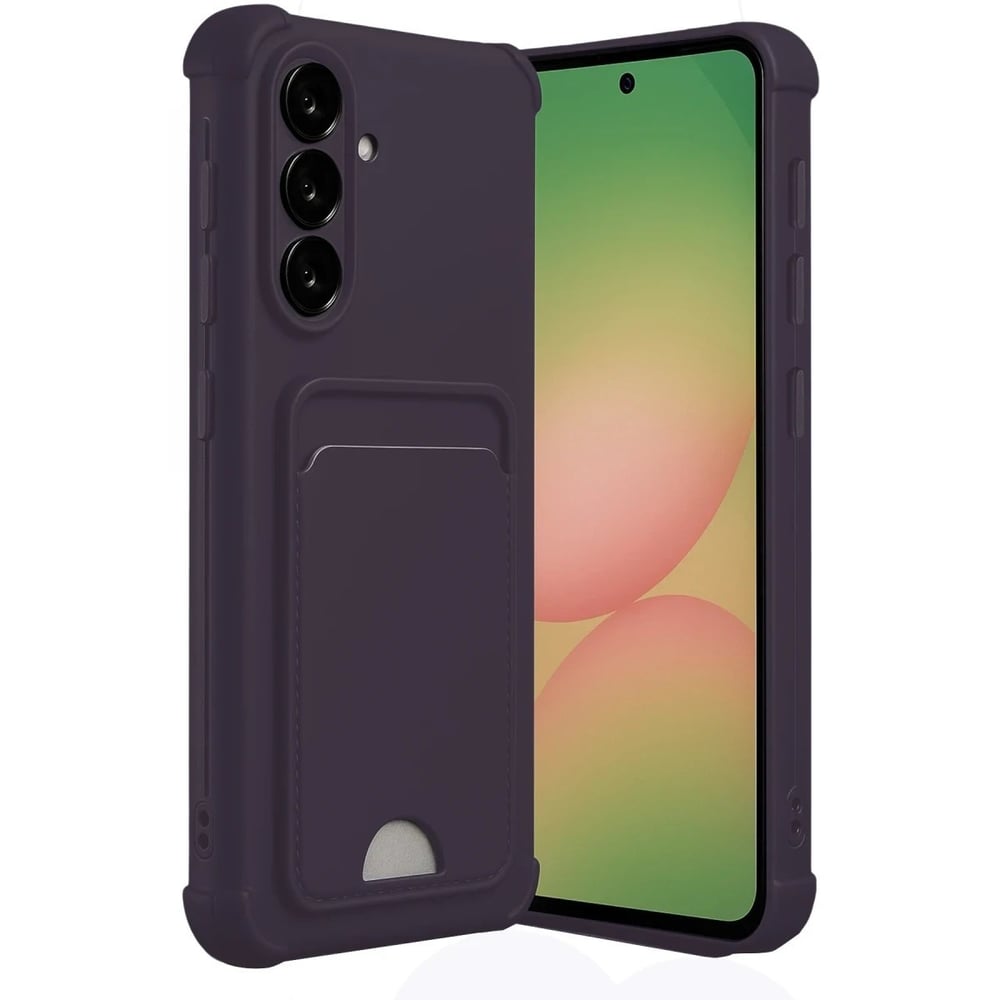 Mey İthalat®  Samsung Galaxy A56 Kılıf Kelvin Kartvizitli Silikon - Derin Mor
