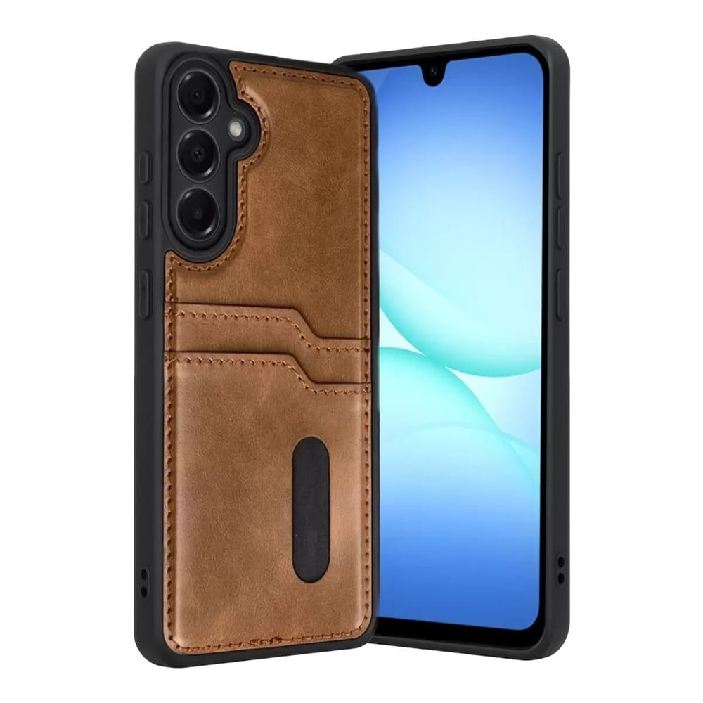 Mey İthalat®  Samsung Galaxy A57 5G Sara Kartvizitli Deri Kılıf - Taba
