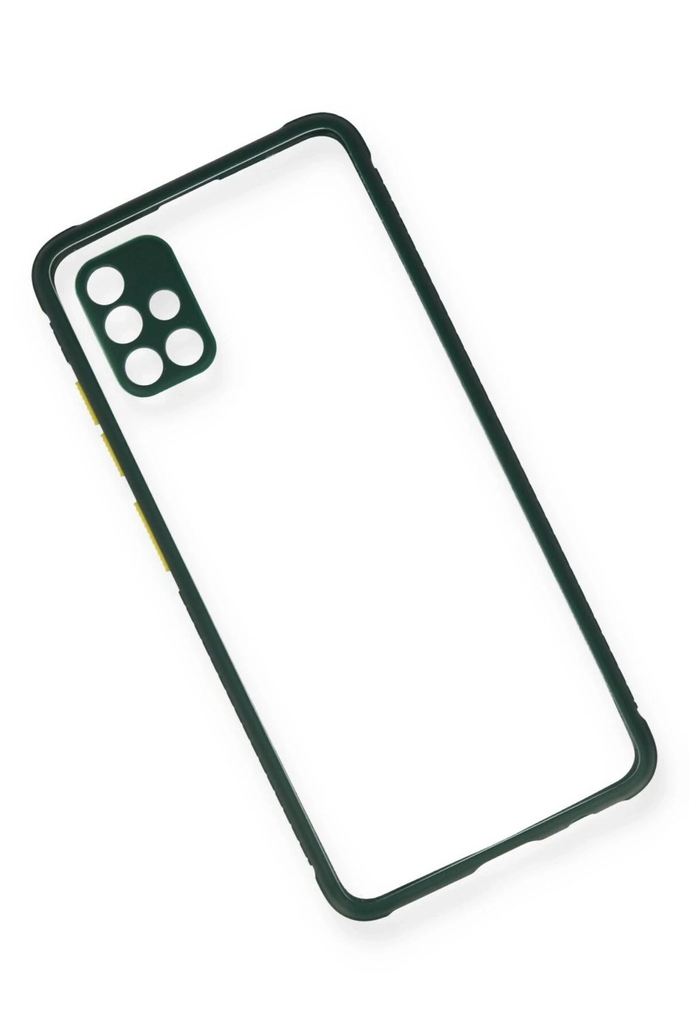 Mey İthalat®  Samsung Galaxy A71 Kılıf Miami Şeffaf Silikon - Koyu Yeşil