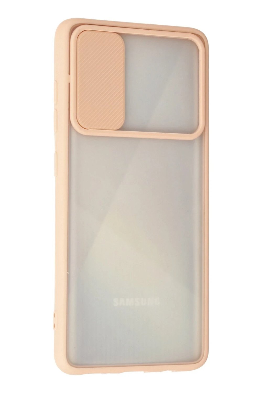 Mey İthalat®  Samsung Galaxy A71 Kılıf Palm Buzlu Kamera Sürgülü Silikon - Pembe