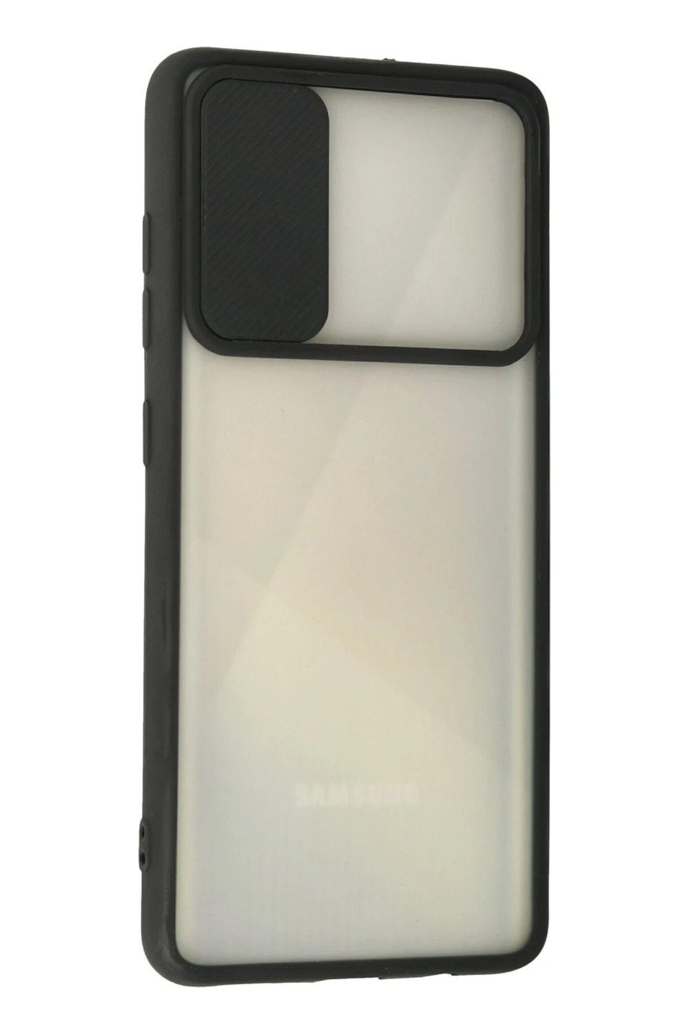 Mey İthalat®  Samsung Galaxy A71 Kılıf Palm Buzlu Kamera Sürgülü Silikon - Siyah