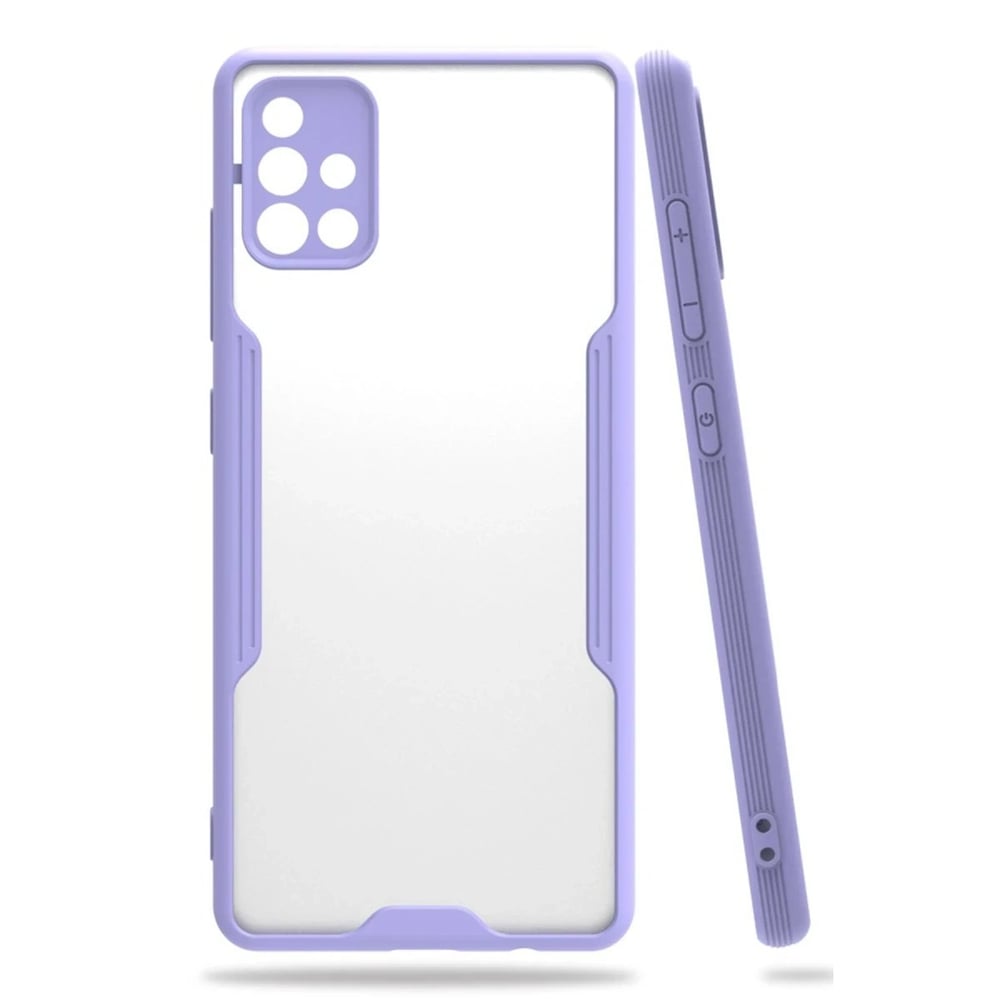 Mey İthalat®  Samsung Galaxy A71 Kılıf Platin Silikon - Lila