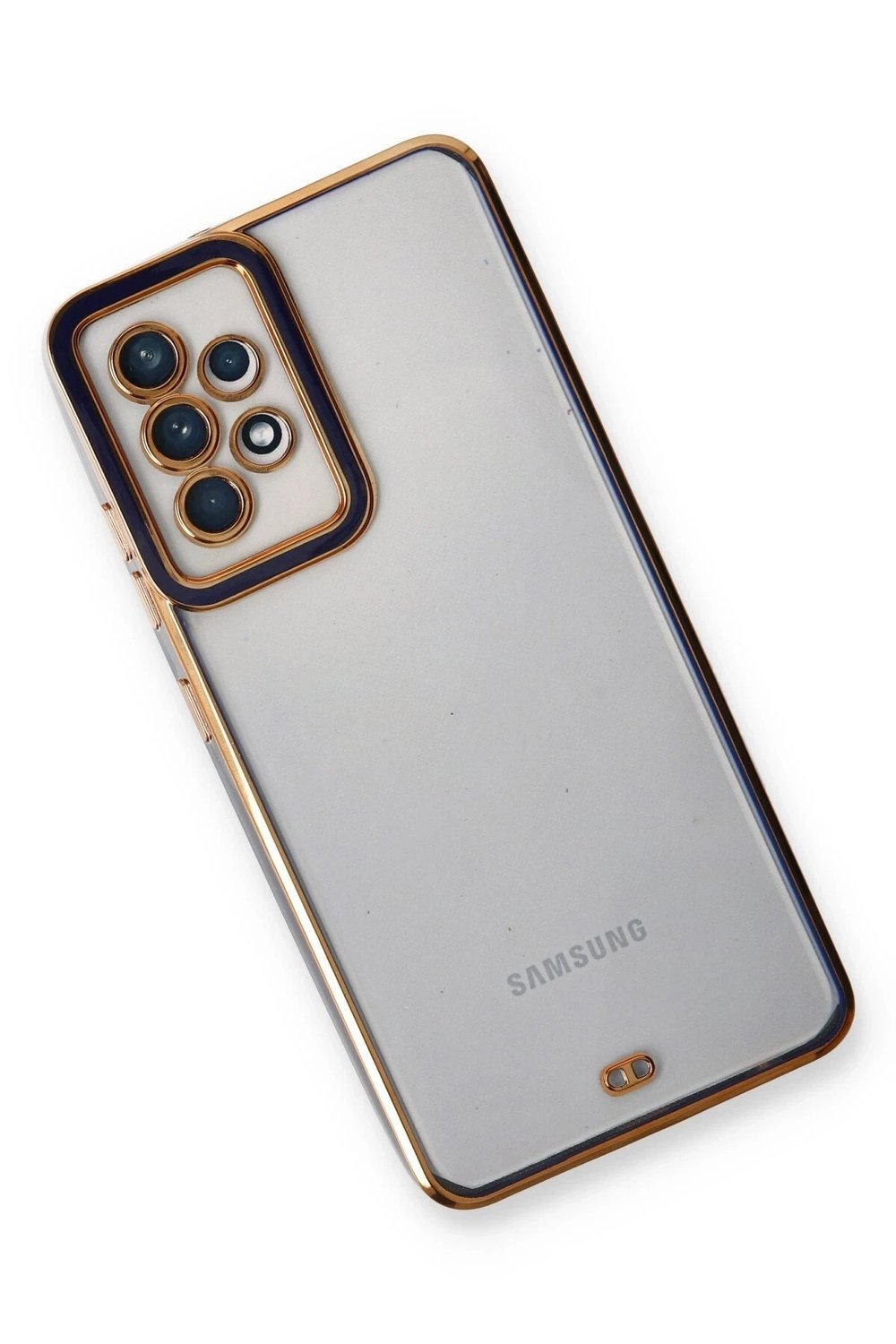 Mey İthalat®  Samsung Galaxy A73 5G Kılıf Liva Lens Silikon - Mavi